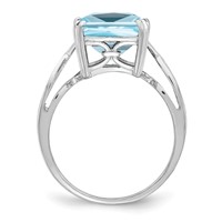 Sterling Silver Rhodium Sky Blue Topaz Ring view 2