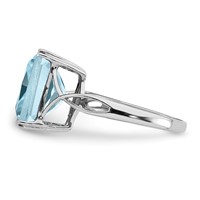 Sterling Silver Rhodium Sky Blue Topaz Ring view 4