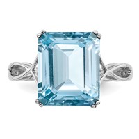 Sterling Silver Rhodium Sky Blue Topaz Ring view 5