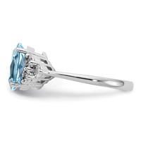 Sterling Silver Rhodium Diam. & Sky Blue Topaz Ring view 4