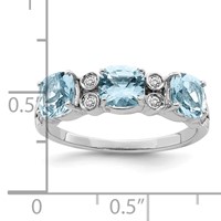 Sterling Silver Rhodium Diam. & Sky Blue Topaz Ring view 5