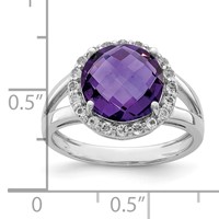 Sterling Silver Rhodium-plated Amethyst Ring view 4