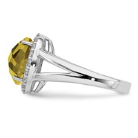 Sterling Silver Rhodium Lemon Quartz & White Topaz Ring view 4