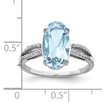 Sterling Silver Rhodium Sky Blue Topaz & Diam. Ring view 3