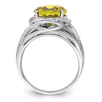 Sterling Silver Rhodium Lemon Quartz Ring view 2