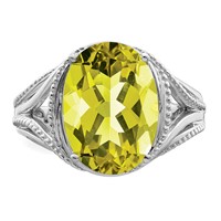 Sterling Silver Rhodium Lemon Quartz Ring view 5