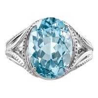 Sterling Silver Rhodium Sky Blue Topaz Ring view 5