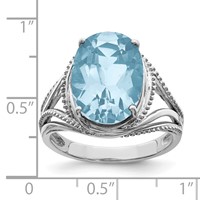Sterling Silver Rhodium Sky Blue Topaz Ring view 4