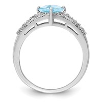 Sterling Silver Rhodium Diam. & Sky Blue Topaz Ring view 2