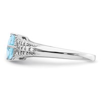 Sterling Silver Rhodium Diam. & Sky Blue Topaz Ring view 4