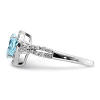 Sterling Silver Rhodium Diam. & Sky Blue Topaz Ring view 4