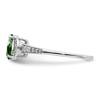 Sterling Silver Rhodium Green Quartz & Diam. Ring view 3