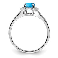 Sterling Silver Rhodium Blue Topaz & Diam. Ring view 2
