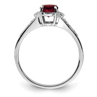 Sterling Silver Rhodium-plated Diamond & Garnet Ring view 2