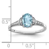 Sterling Silver Rhodium Diam. & Sky Blue Topaz Ring view 4