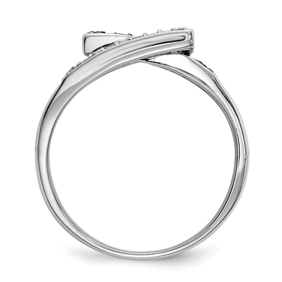 Sterling Silver Black & White Diamond Ring