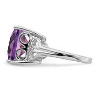 Sterling Silver Rhodium-plated Amethyst Ring view 4