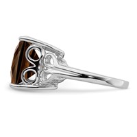 Sterling Silver Rhodium Smoky Quartz Ring view 4