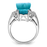Sterling Silver Rhodium Sky Blue Topaz & Diam. Ring view 2