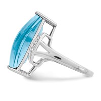 Sterling Silver Rhodium Sky Blue Topaz & Diam. Ring view 3