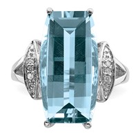 Sterling Silver Rhodium Sky Blue Topaz & Diam. Ring view 5