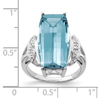 Sterling Silver Rhodium Sky Blue Topaz & Diam. Ring view 4