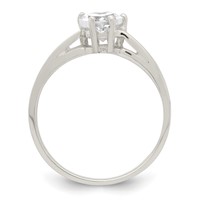 Sterling Silver Solitaire Heart CZ Ring view 2
