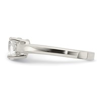 Sterling Silver Solitaire Heart CZ Ring view 4