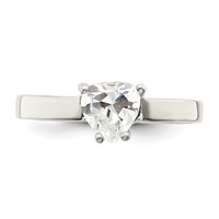Sterling Silver Solitaire Heart CZ Ring view 5