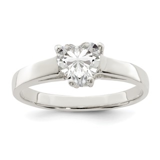 Sterling Silver Solitaire Heart CZ Ring