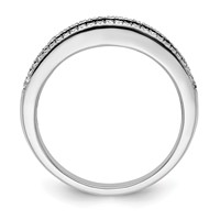 White Night Sterling Silver Rhodium-plated Black and White Diamond Band view 2