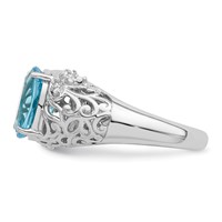 Sterling Silver Rhodium Sky Blue Topaz & Diam. Ring view 4