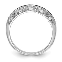 White Night Sterling Silver Rhodium-plated Black and White Diamond Band view 2