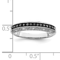 White Night Sterling Silver Rhodium-plated Black and White Diamond Band view 5
