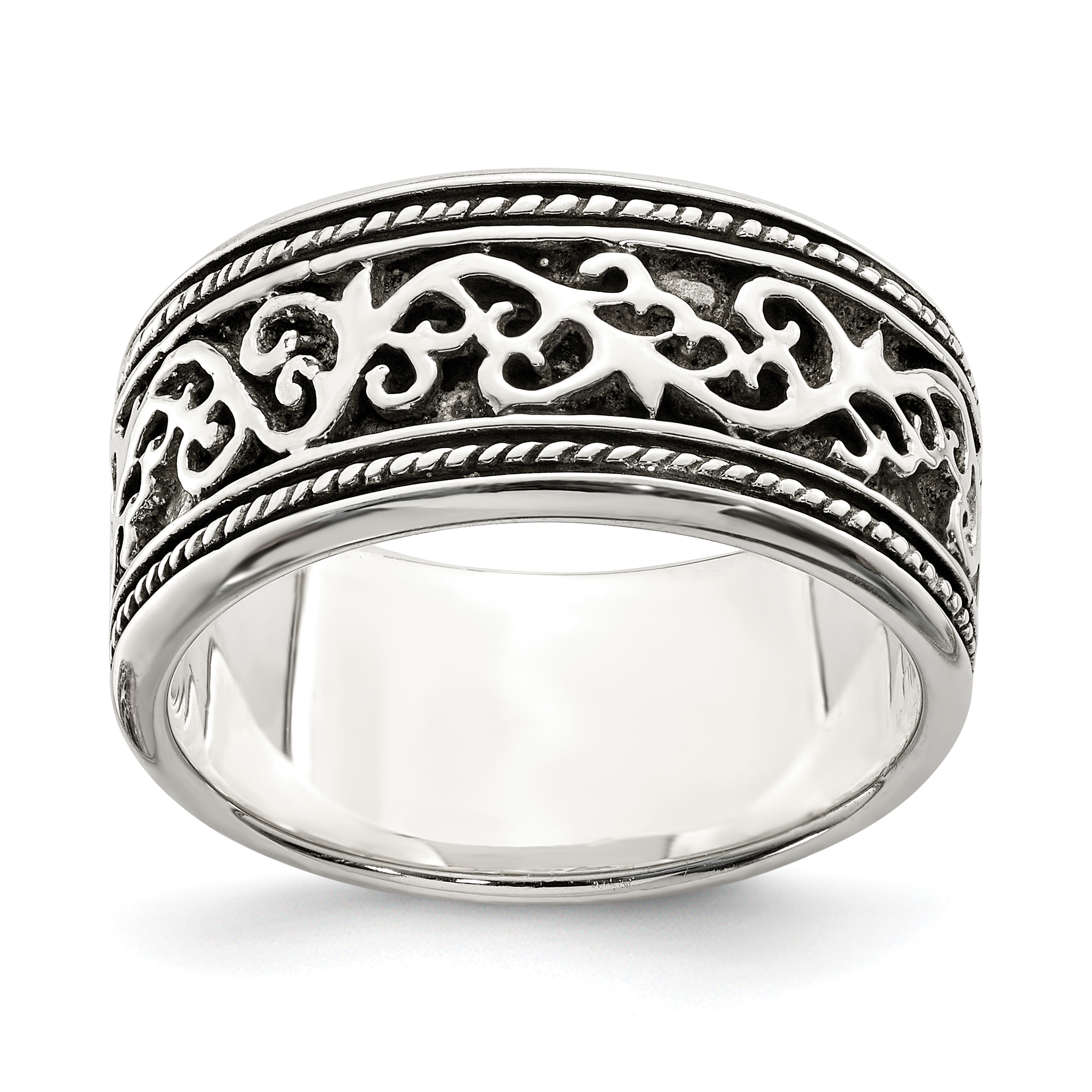 Sterling Silver Antiqued Band (QR330-11)