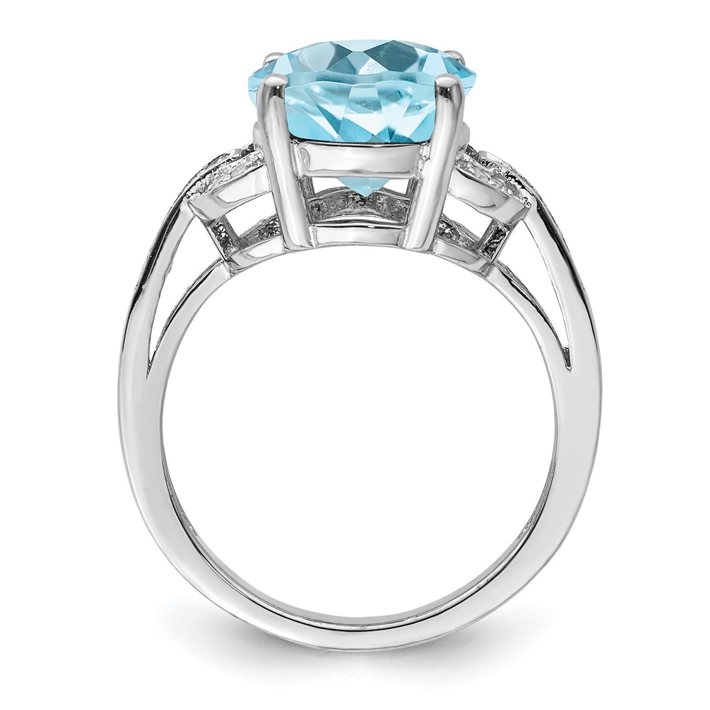 Sterling Silver Rhodium Sky Blue Topaz & Diam. Ring (QR3320LSBT-7)