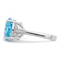 Sterling Silver Rhodium Sky Blue Topaz & Diam. Ring view 3