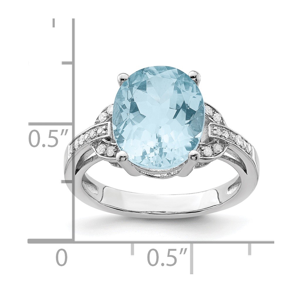 Sterling Silver Rhodium Sky Blue Topaz & Diam. Ring (QR3320LSBT-7)