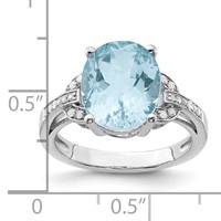 Sterling Silver Rhodium Sky Blue Topaz & Diam. Ring view 5