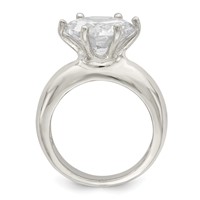 Sterling Silver Solitaire Round CZ Ring view 2
