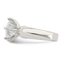 Sterling Silver Solitaire Round CZ Ring view 4