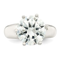 Sterling Silver Solitaire Round CZ Ring view 5