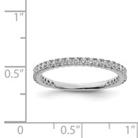 Sterling Shimmer Sterling Silver Rhodium-plated 28 Stone CZ Band view 3