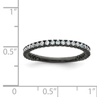 Sterling Shimmer Sterling Silver Black Rhodium-plated 32 Stone CZ Band view 3