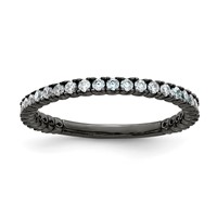 Sterling Shimmer Sterling Silver Black Rhodium-plated 32 Stone CZ Band view 1
