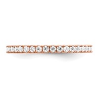 Sterling Shimmer Sterling Silver Rose-tone Flash Rose Gold-plated 28 Stone CZ Band view 5