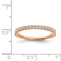 Sterling Shimmer Sterling Silver Rose-tone Flash Rose Gold-plated 28 Stone CZ Band view 4