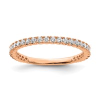 Sterling Shimmer Sterling Silver Rose-tone Flash Rose Gold-plated 28 Stone CZ Band view 1