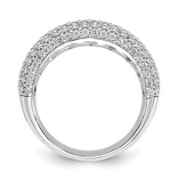 Sterling Silver Pavé Rhodium-plated 113 Stone CZ Ring view 2