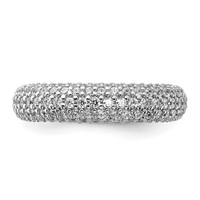 Sterling Silver Pavé Rhodium-plated 113 Stone CZ Ring view 4